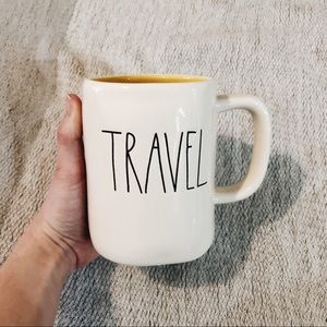 Rae Dunn TRAVEL Mug (yellow inside) ✈️